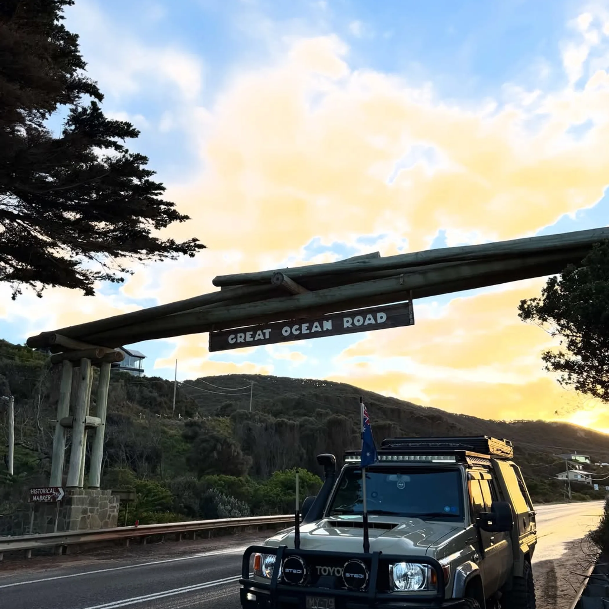 great ocean road sign on clear day