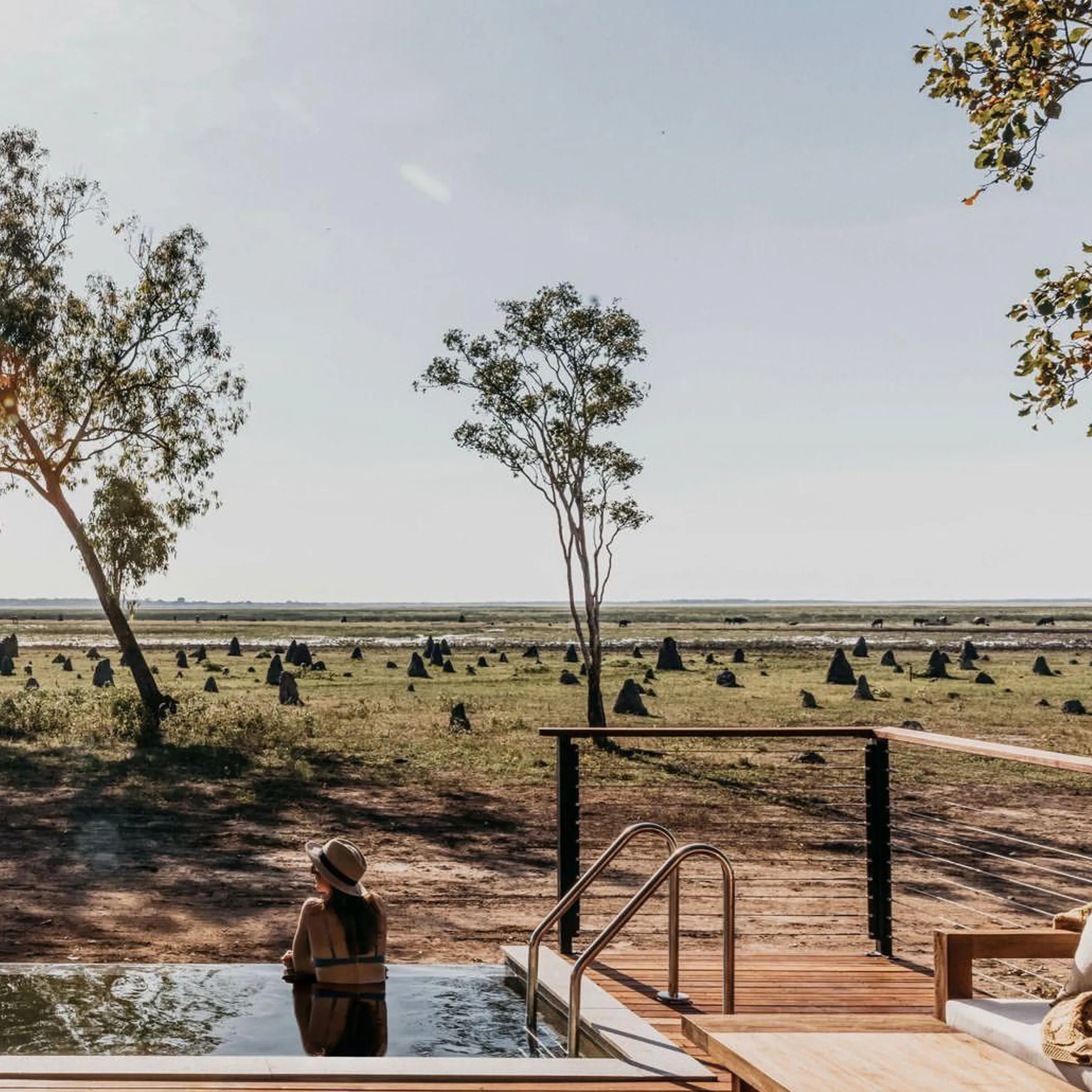 top end camp and termite mounds