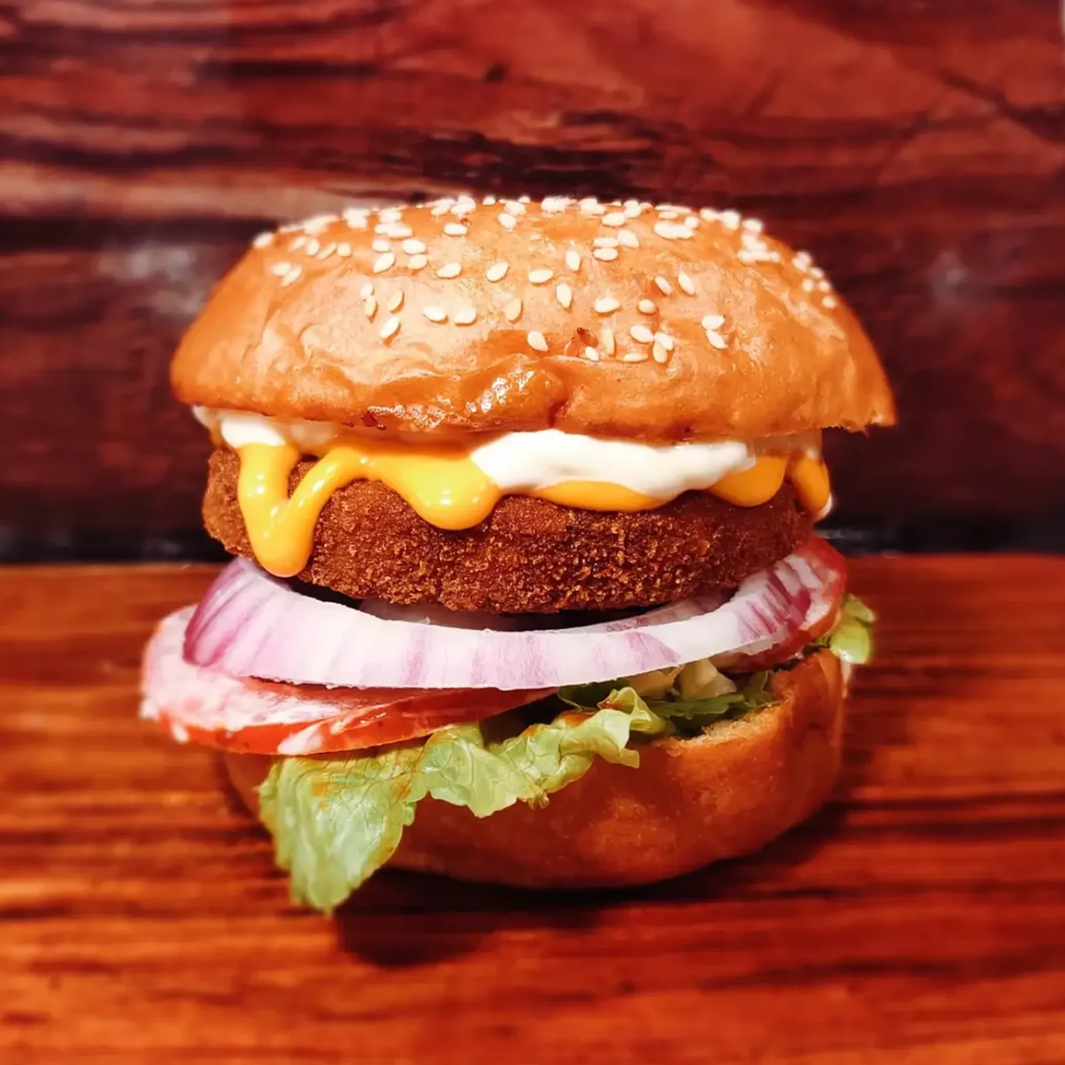 captioned veggie burger